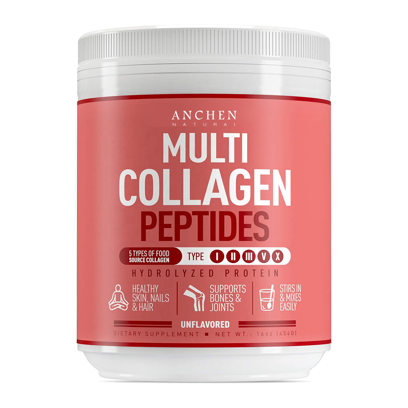 Wholesale OEM/ODM Customized Multi Collagen Protein Powder Peptides Hydrolyzed Powder Collagen Immune Booster