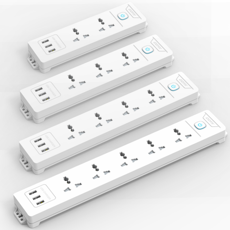 Сетевой фильтр с 6 розетками и USB-портами для зарядки, 1,8 м, 2 м, 3 м