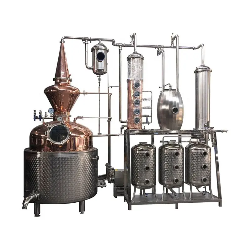 GHO 1000L red copper alcohol distillery equipment for vodka gin rum and whisky alcohol reflux distillation equipment