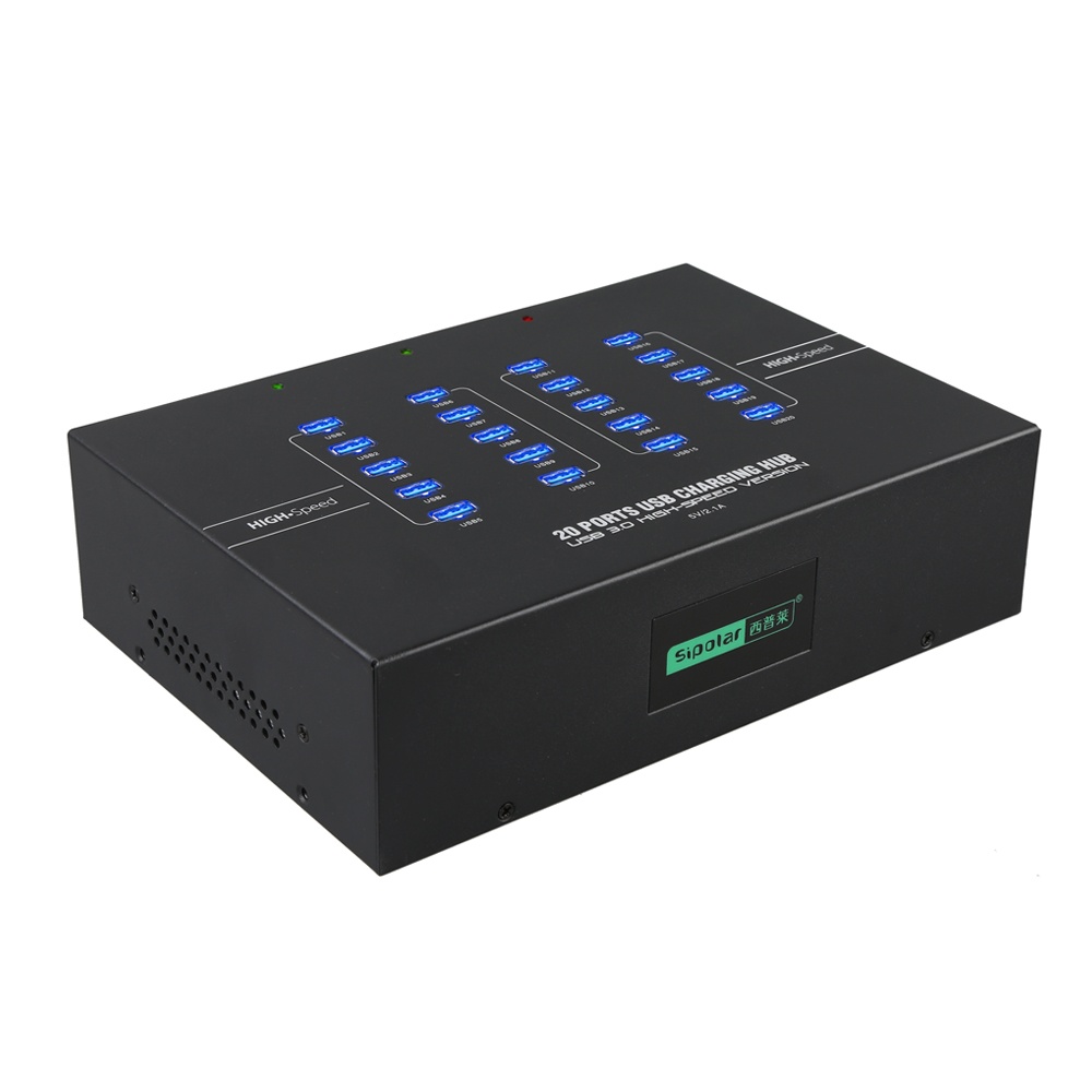 Sipolar A-223 самый продаваемый металлический 20 порт usb 3,0 концентраторы зарядное устройство для ipad iphone ремонт с 200W адаптер