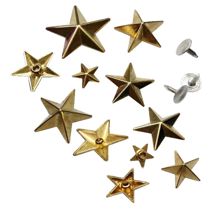 Diy Zinc Alloy Metal Rivets Star Jeans Button Rivets With Alum Nail 29/22/20/15mm Gold