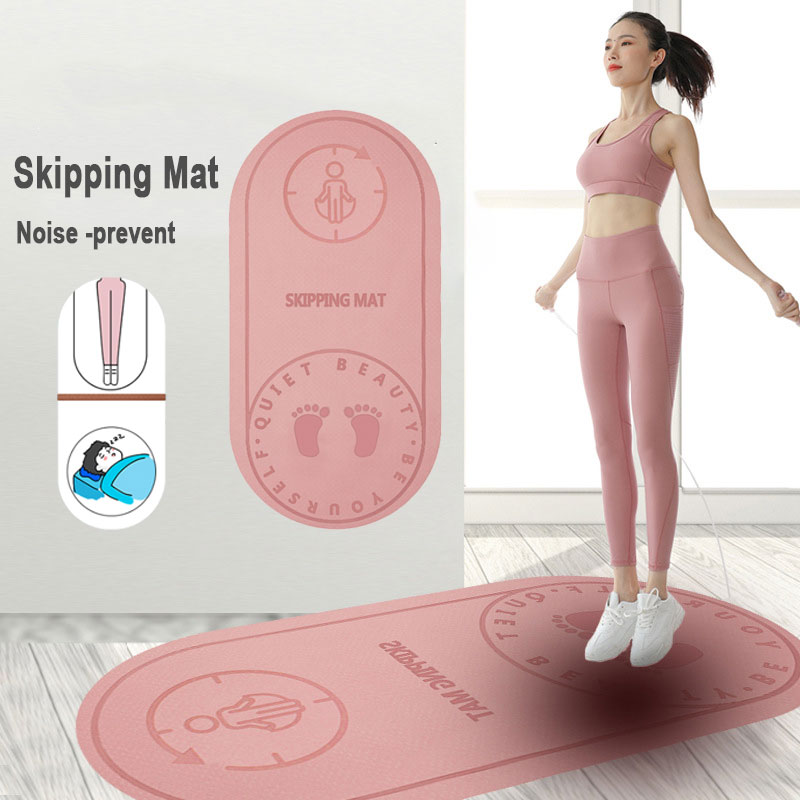 Jump Rope TPE Mat Skipping Floor Workouts for Sports Non Slip Thick High Density to Avoid Sore Knees Jump Rope mat