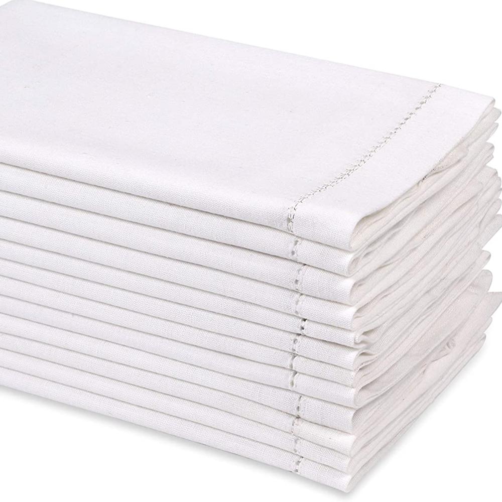 Столовые Салфетки из 100% чистого льна Hemstitch, Европейский лен, натуральная ткань, машинная стирка, Классический Hemstitch