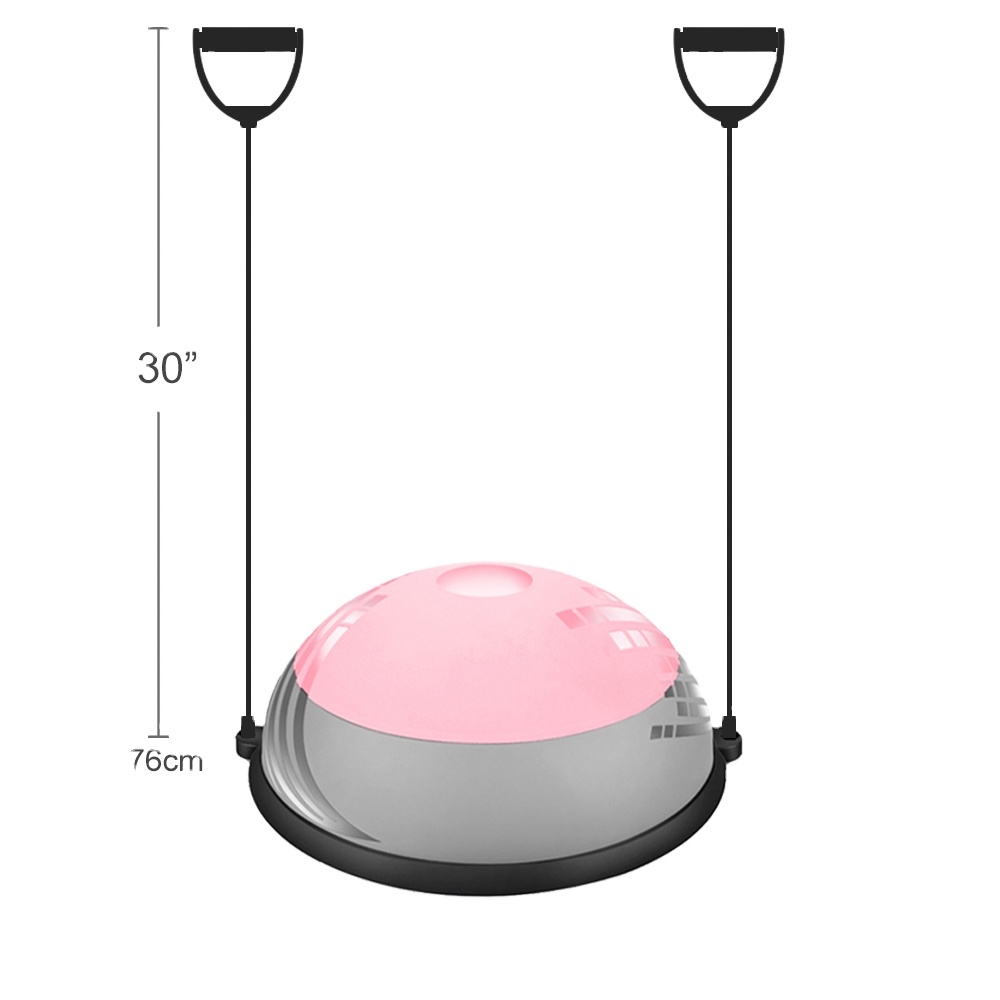 half yoga ball balance trainer,half ball with resistant band, strength exercise fitness yoga with foot pump
