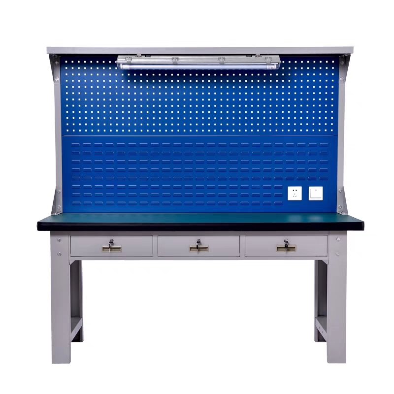 Workbench with Power Outlets and Light with 3 Build in Drawer Storage Tool Cbainet