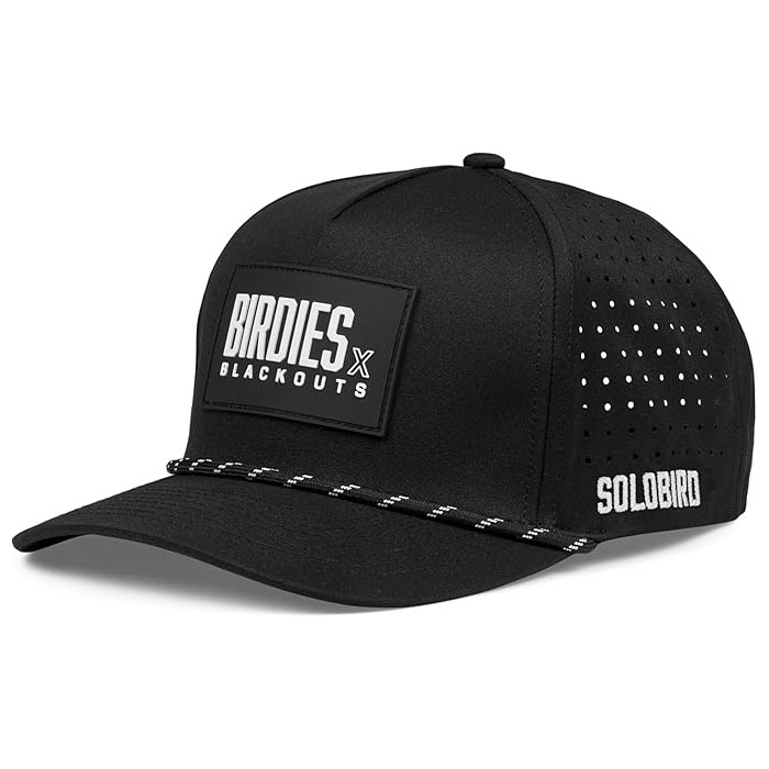 Customize Rubber PVC Patch Laser Waterproof Perforated Golf Caps Hats 5 Panel Performance Rope Baseball Golf Hats Golf Caps