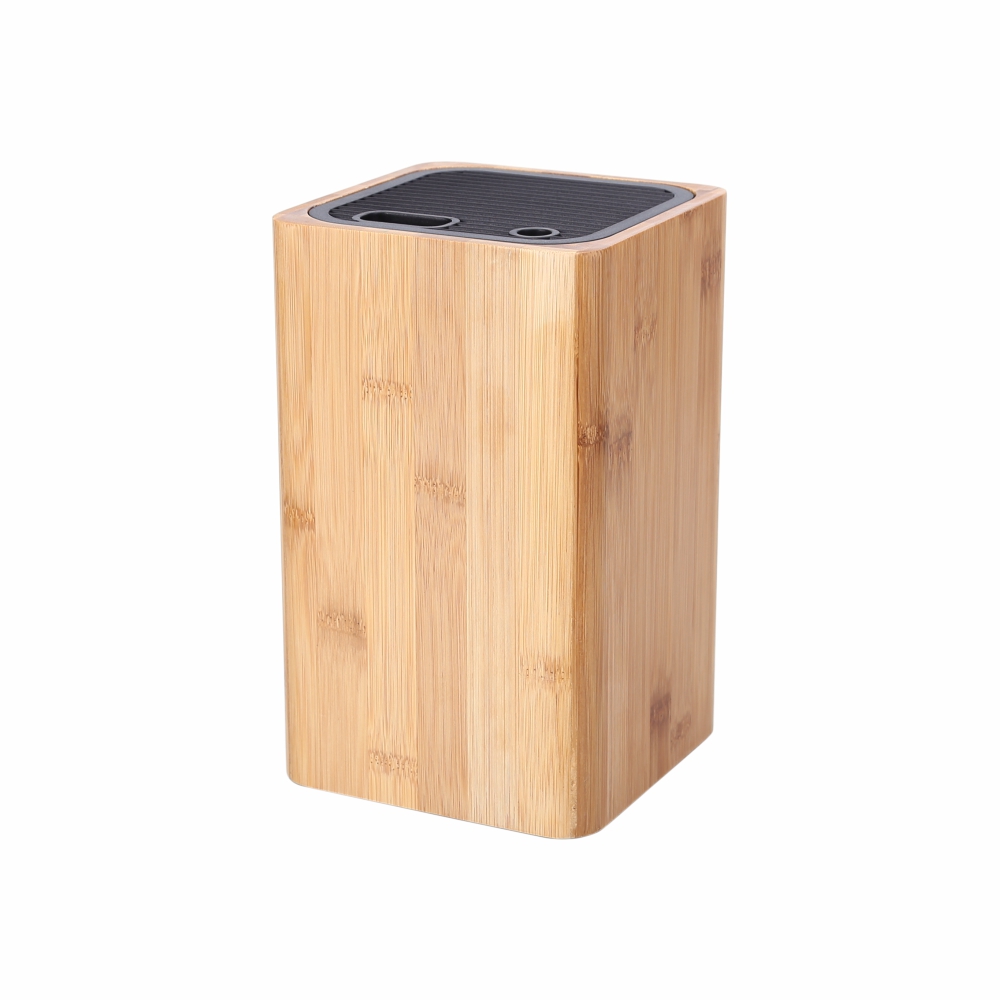 Deluxe Universal Knife Block with Slots for Scissors and Sharpening Rod Space Saver Protect Blades Bamboo Knife Holder