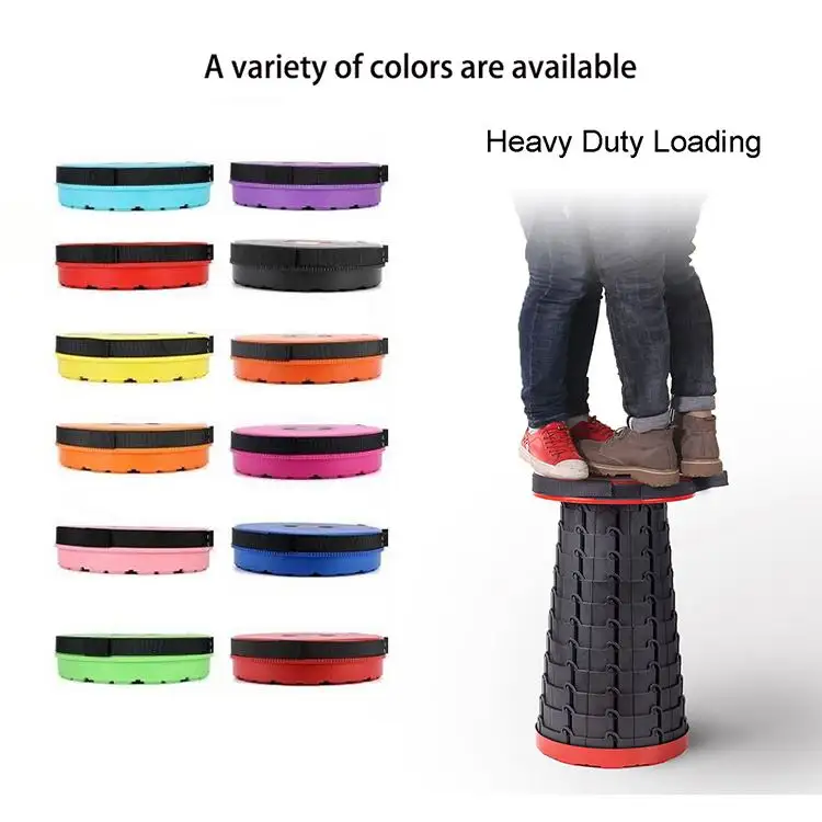 2021 Upgraded Outdoor Garden Plastic Pocket Portable Telescopic Stool Extension Retractable Folding Stool