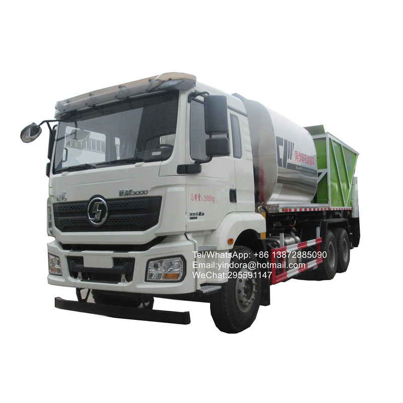 Новый 20 тонн shcman 6*4 гудронатор производитель синхронный дорога щебень чип разбрасыватель удобрений машина грузовик