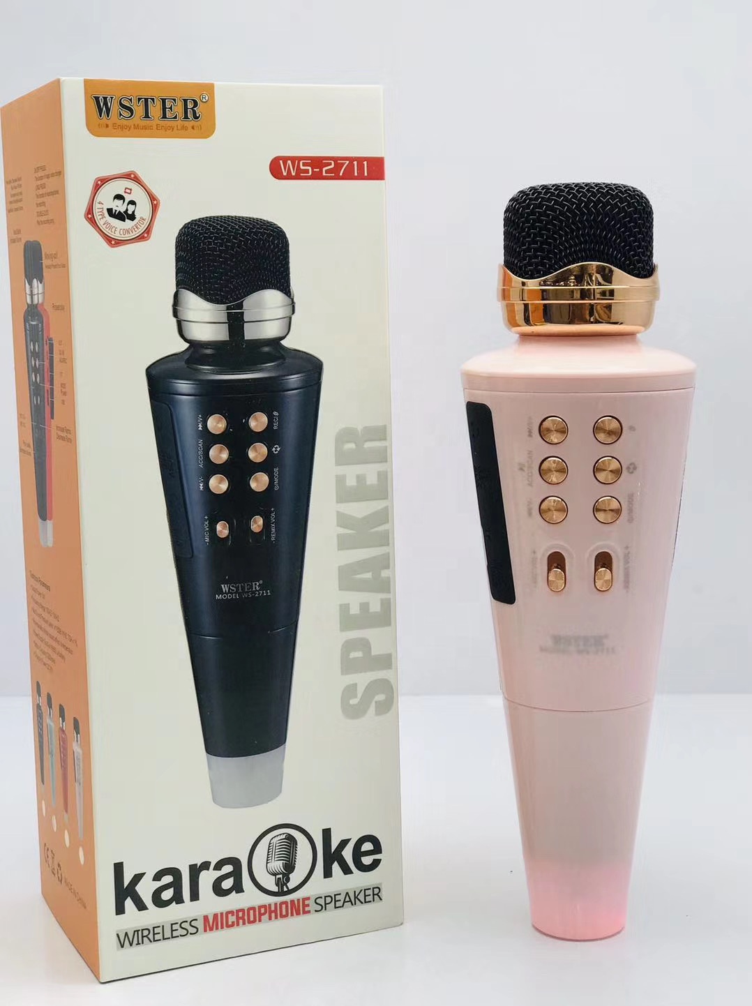 Amazon Горячая продажа WS2711 Поддержка USB TF карта FM радио дискотека свет WSTER беспроводной караоке микрофон динамик