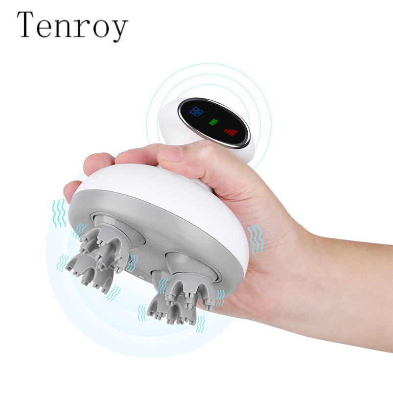 Hot selling scalp and head massager LCD waterproof octopus hand held massager head cat pet massager ta29