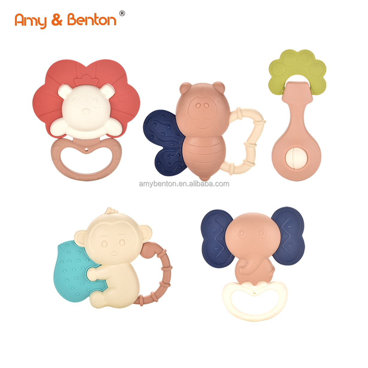 Hot Sale New Item 5pcs Baby Rattle Toys Infant Shaker Teething Toy Early Educational Newborn Baby Gifts For Children
