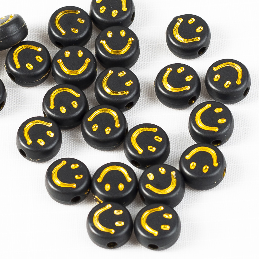 500g 4x7mm Golden smiley face beads acrylic beads necklace set for Bracelet making jewelry making beads 8845