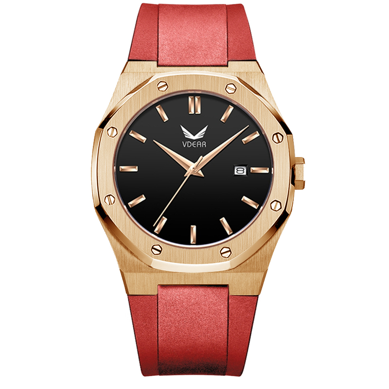 Solf Красный силиконовый ремешок Relojes De Hombre нержавеющая сталь кварцевые Oem роскошные часы мужские наручные пользовательские логотип производитель в наручных часах