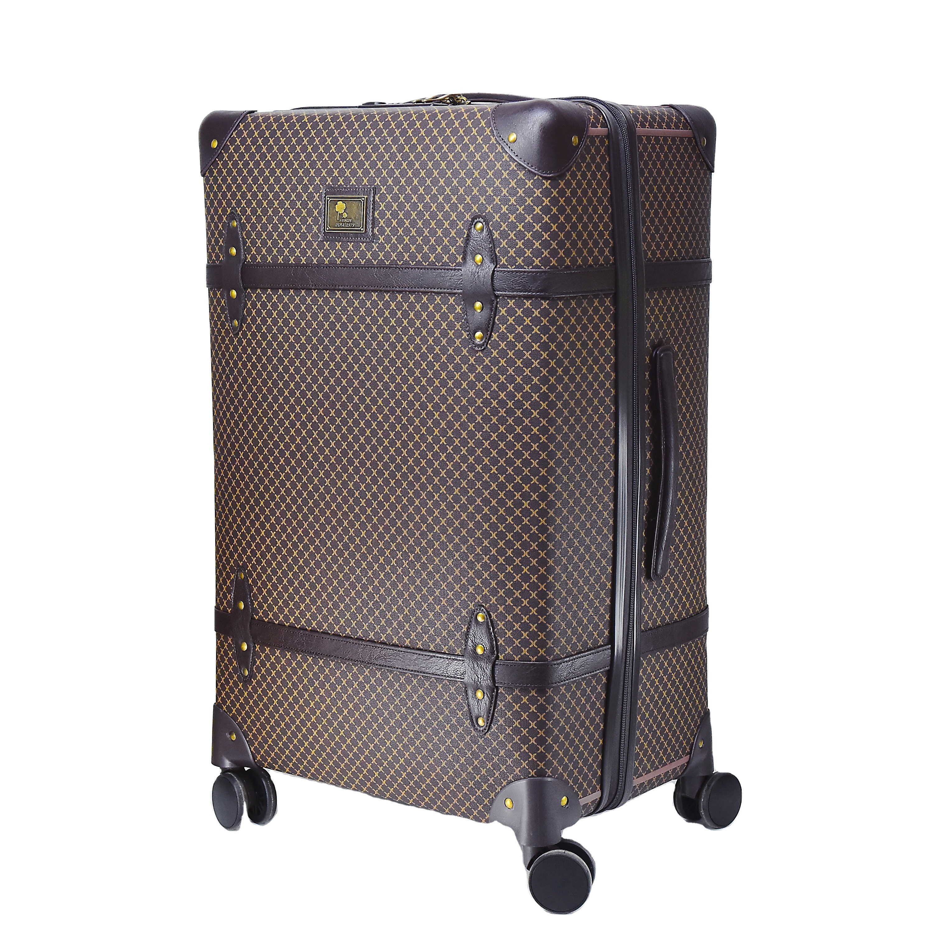 Custom Retro PU Leather PP Suitcases Travel Luggage Set for Business or Leisure