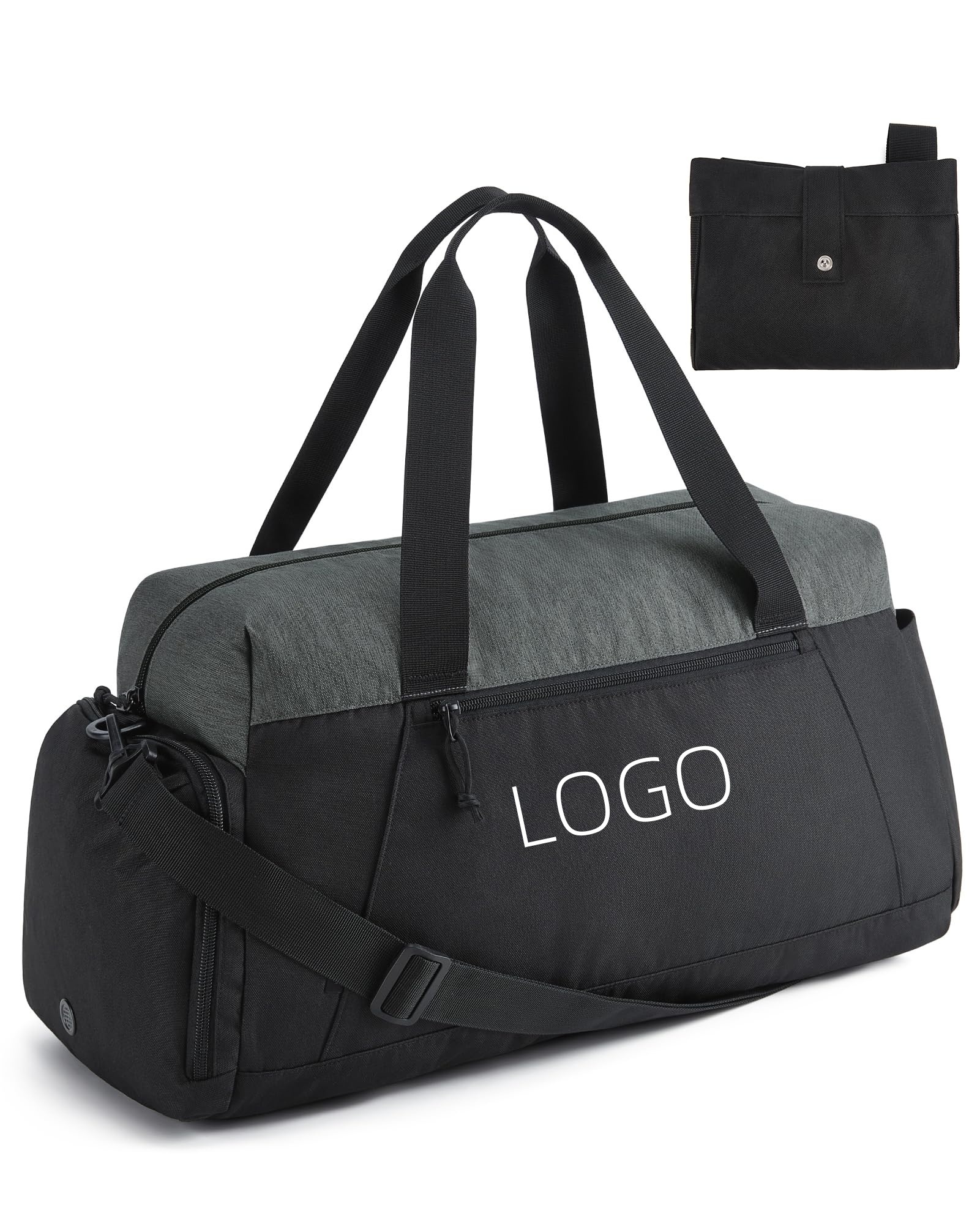 Foldable Lightweight Weekender Duffel Bag With Shoe Compartment, Water Resistant Workout Duffle Sports Bag for Travel Yoga