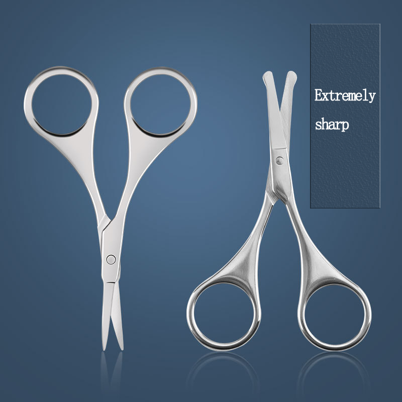 Rounded Tip Nose Hair Scissors For Beard,Eyebrows,Facial Hair,Dog Hair Trimming For Unisex Men And Women