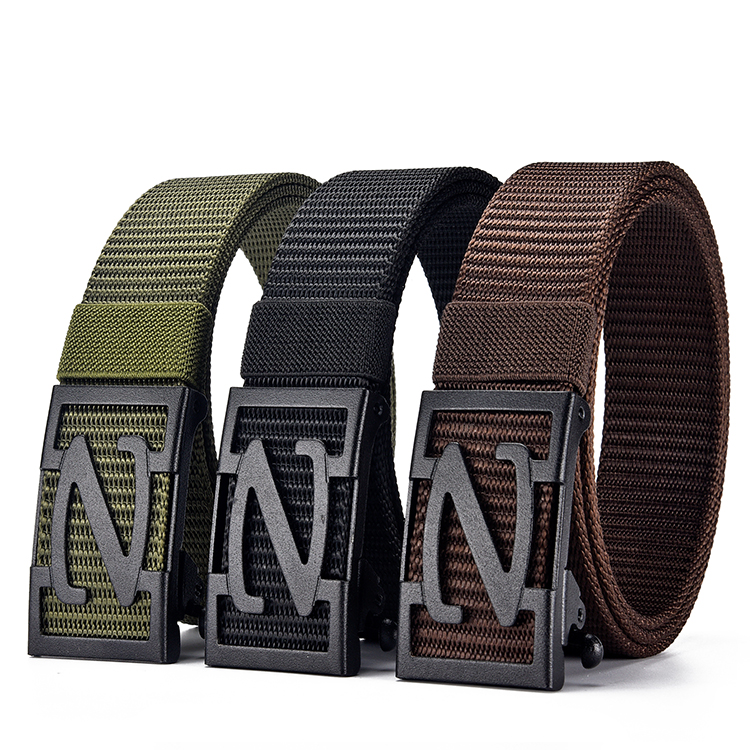 Plastic belt clip and canvas belt factory custom logo webbing belt canvas