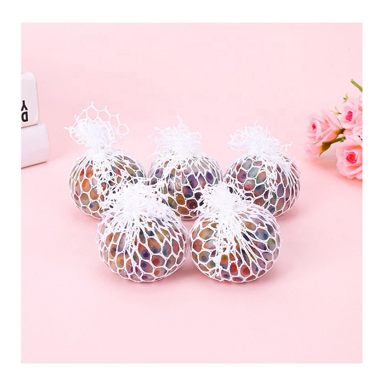 Hand Squeeze Bead Ball Toy Pressure Relief Mesh Ball Mesh Squishy Grape Mesh Anti Stress Ball