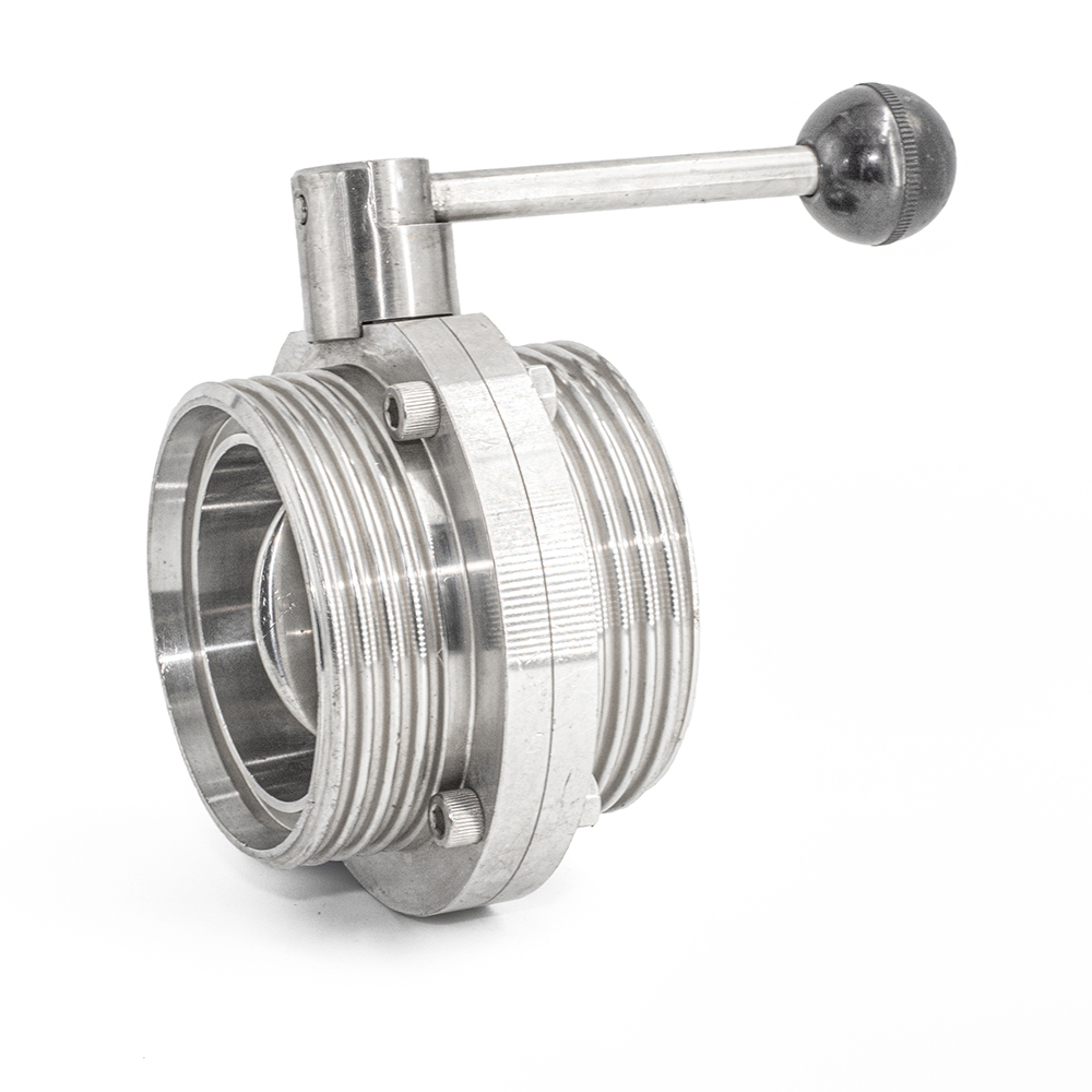 Manual stainless steel sanitary metal butterfly 2 inches union valve price butterfly valve stainless steel ball valve flange