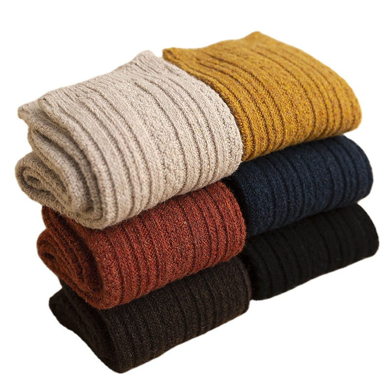 XIANGHUI Wholesale Custom Thick vertical stripes women slouch Socks Warm vintage ladies tube socks Body Stocking women socks