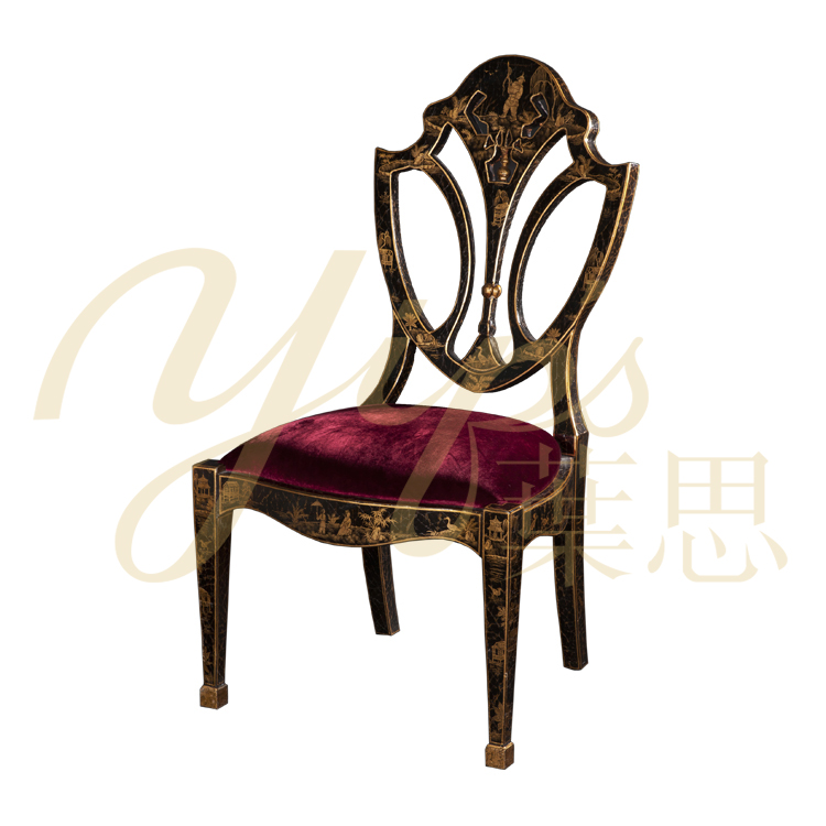 Yips LD-1403-1152 Chinoiserie Series Handpainted Chinoiserie Pattern Bedroom Set Furniture Classical Dressing Side Chair