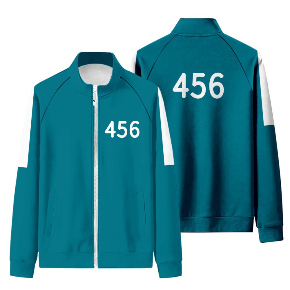 2021 New Fall Clothes Long Sleeve Tops Zipper Hoodies Men's Li Zhengjae Same Sportswear Letter Two Piece Sets Squid Game Jacket