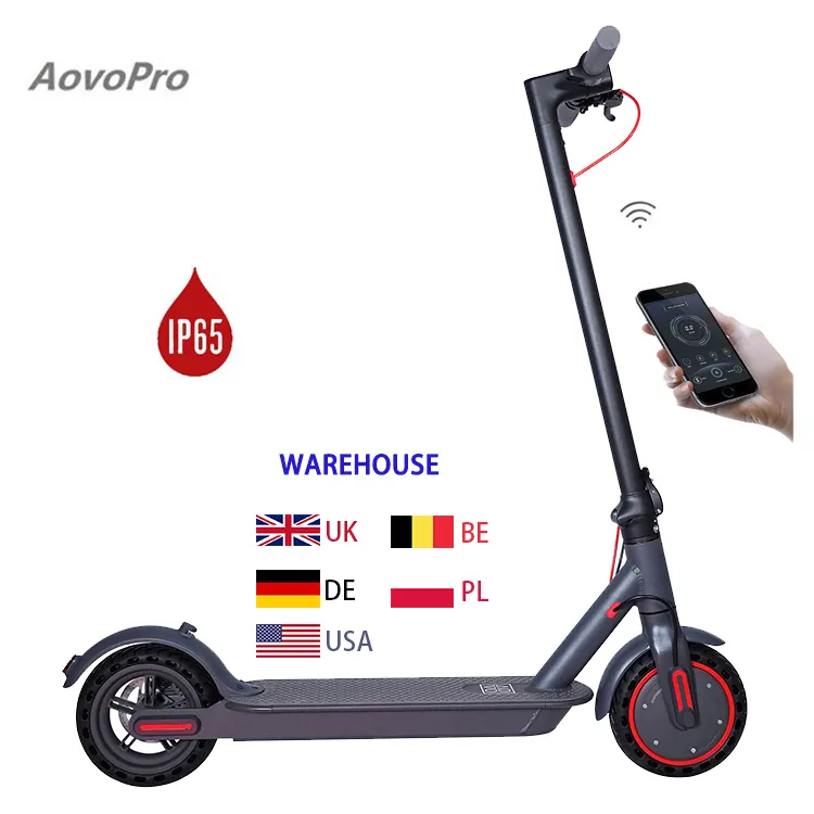 AOVO Pro EU UK Warehouse Smart Scooty E-Scooter Wholesale Foldable patinete electrico 10.5AH 350W Adult Electric Scooter
