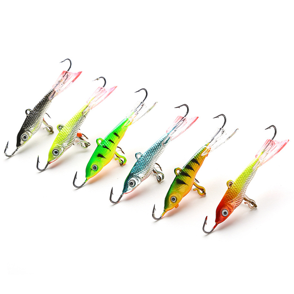 WH010 12g 71mm High quantity Automatic Fishing Hooks Stainless Steel Ice Hard Metal Bait Ice Bait Hook Fishing