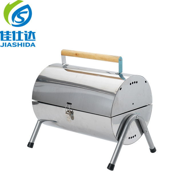 Portable Barrel Charcoal BBQ Stainless Steel Grill For Outdoor, Stainless Steel Grill, Twins Charcoal BBQ Grill