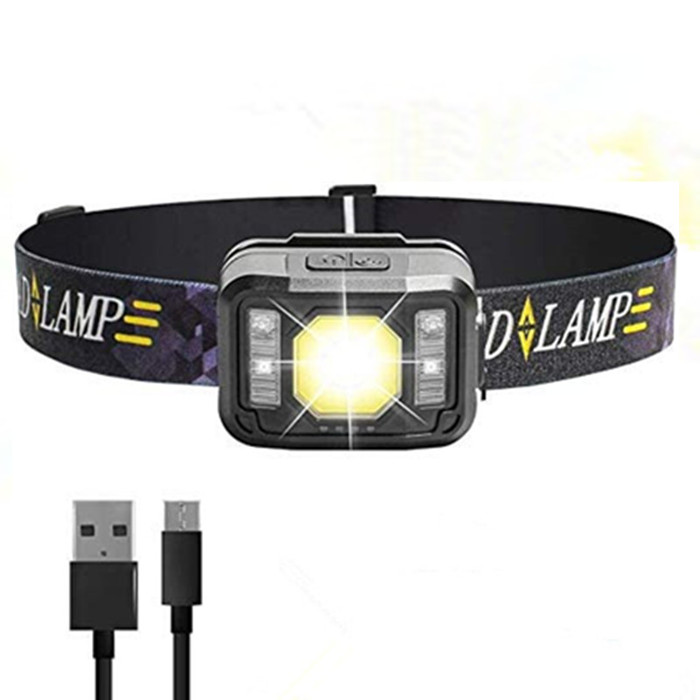 Датчик движения и встроенный батареи USB перезаряжаемые фары 6 режимов работы свет водонепроницаемый головной свет Фонарь налобный фонарь