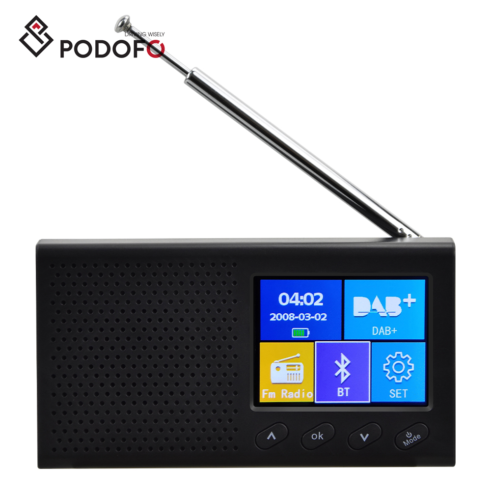 Podofo цифровое портативное радио DAB + FM Bluetooth перезаряжаемая батарея стиль сигнализации сна