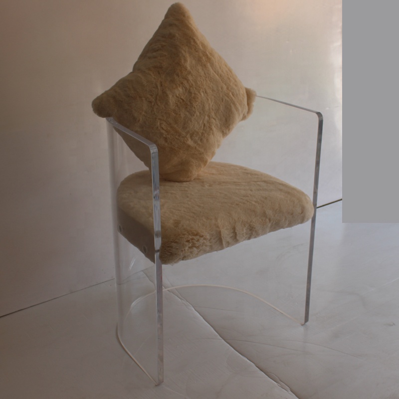 Acrylic bar stool luxury top grade clear Acrylic Stool Chair Chair Modern Acrylic Bar Stool with fur