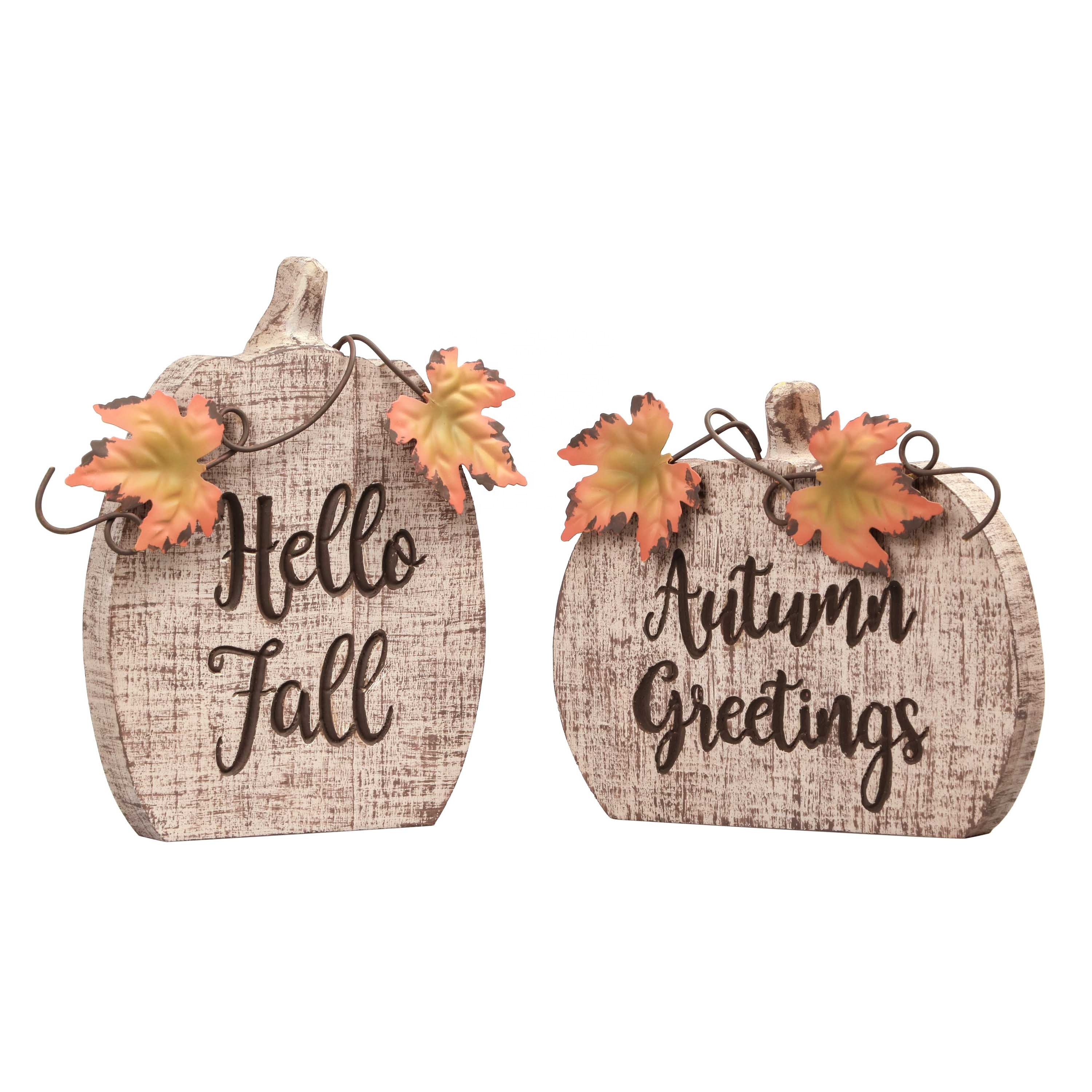 EAGLEGIFTS 27*21*6 см 2 шт. деревянные тыквы на День Благодарения осенние украшения для домашнего стола