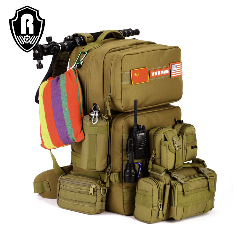 New Arrived 55L Outdoor Waterproof Large Backwoods Military Tactical Backpack