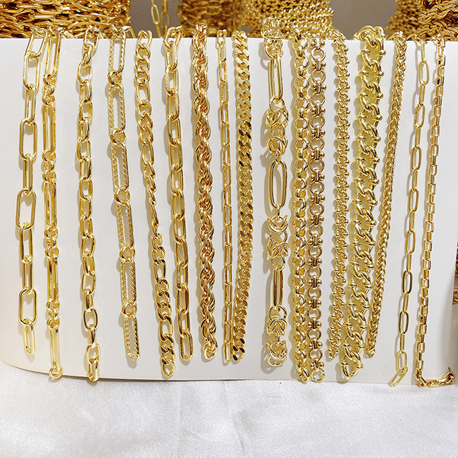 18kgold заполнены цепи аксессуары для ювелирных изделий в Кубинском стиле Фигаро Майами витой скрепки цепи ожерелье ювелирные изделия ролл Key chain автомобильные аксессуары