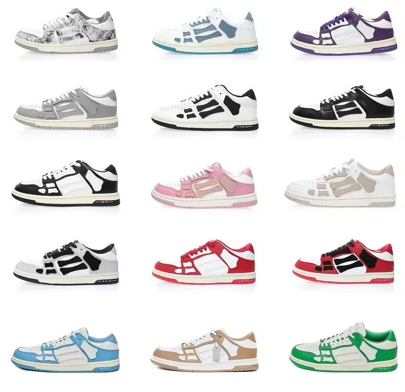 2024 Top Quality bones shoes Luxury Running Casual Sports Genuine Leather Designer shoes Trainer Amiry Shoes