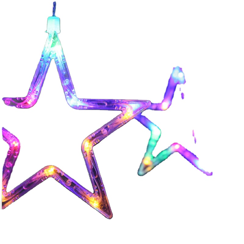 Tent Lantern Christmas Day Five-pointed Star Six Big Six Small Curtain Decoration LED String Lights
