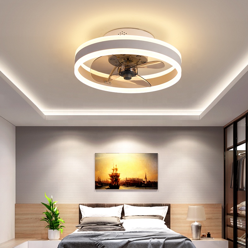 Nordic simple invisible ceiling fan light bedroom dining living room creative luxury ceiling fan with light