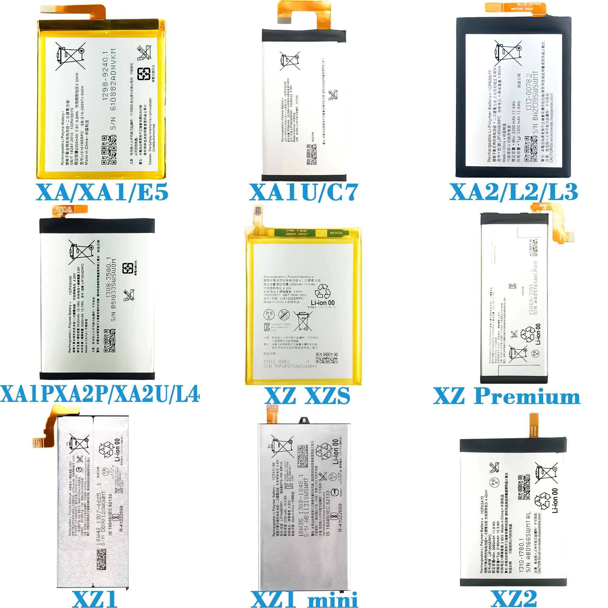 OEM Factory battery Full range of battery for sony Xperia Z Z1 Z2 Z3 Z4 Z5 XA XZ XZ1 XZ2 1 2 3 4 5 10 pro L1 L2 L3 L4