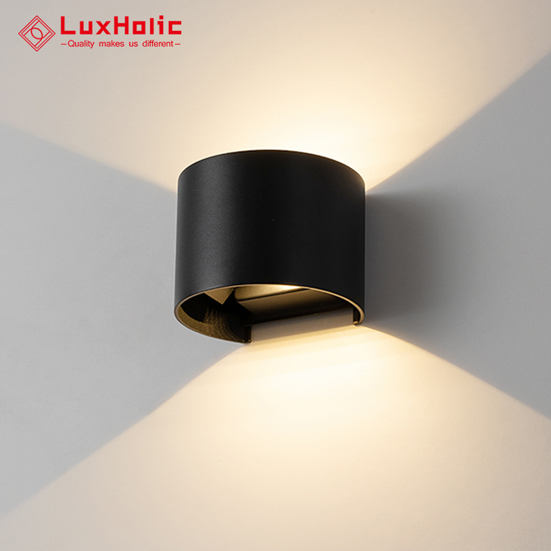 LuxHoIic водонепроницаемый IP65 6 Вт черный Регулируемый наружный светодиодный светильник с поверхностным креплением вверх и вниз Наружное освещение Настенный светильник