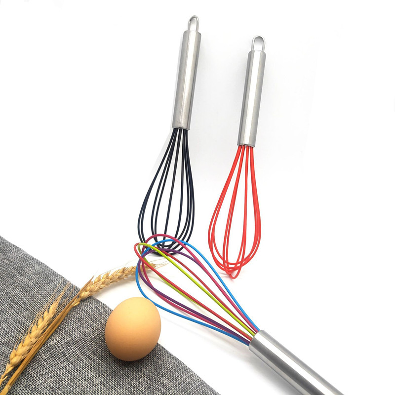Silicone Manual Whisk Flour Mixing Milk Whisk Baking Tool.