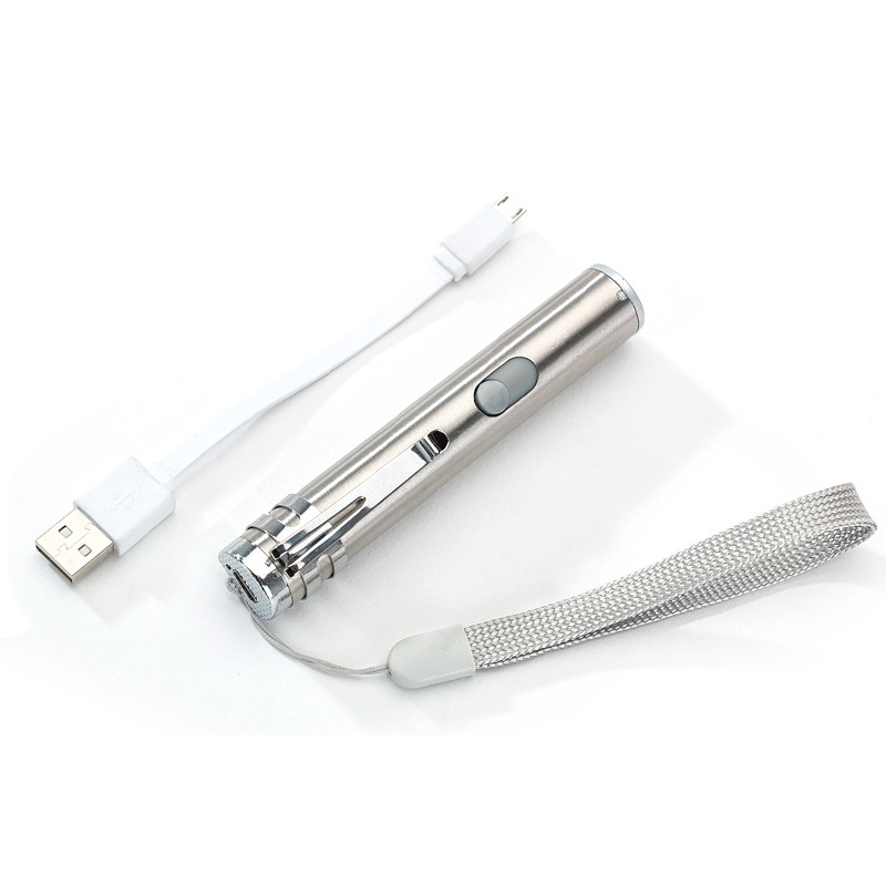 Игрушки для кошек, перезаряжаемая через USB Интерактивная светодиодная указка, тренировочный инструмент
