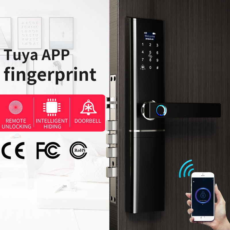 Умный дом Alexa, умная электрическая портативная Магнитная дверная Блокировка, цифровая система блокировки по отпечатку пальца для дома, Wi-Fi управление