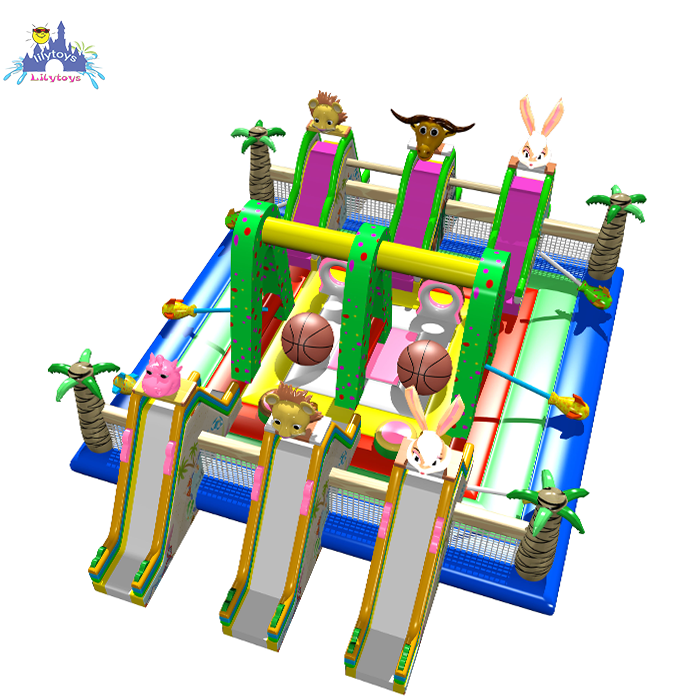 16 футов, детский воздушный замок, игровая площадка с горкой