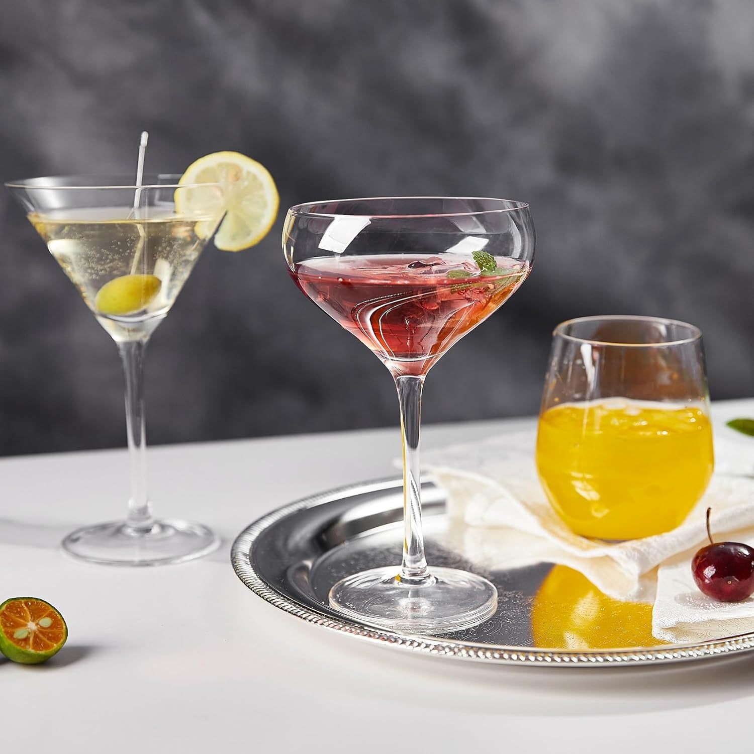 Premium Delight Glass Lead-Free Crystal Clear Cocktail Margarita Glasses Elegant Martini Champagne Coupe Glasses