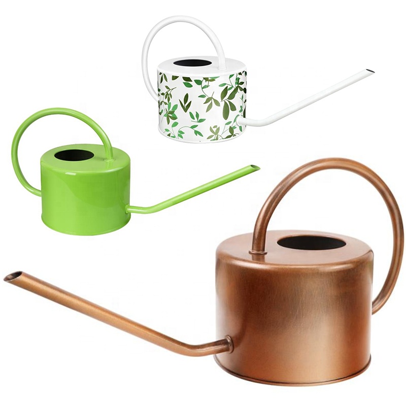 Copper Colored Galvanized Steel Indoor Watering Can Metal with Easy Pour Gooseneck Spout for Home Plant Watering