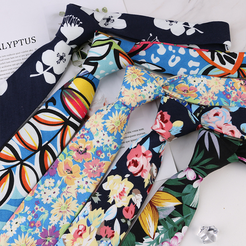 GG130 Women&Men Wedding Butterfly Dress Tuxedo Gift Bow Tie 6cm Floral Printed Cotton Necktie Leisure Printed Neck Ties