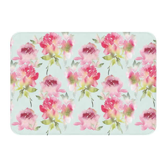 Absorbent super thick flannel printed bath mat