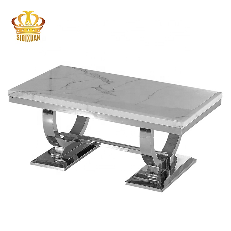 Custom Made Fashion Luxury SS Hotel Restaurant Furniture 6 Seater Dining Table Chairs Set Home Marble Top Dining Room Set